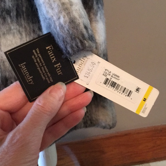 Laundry By Shelli Segal Plaid Faux Fur Coat NWT - Picture 7 of 10